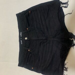 Old Navy Black Frayed Hem Denim Shorts